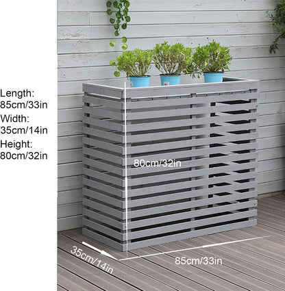  Housse De Protection Extérieure En Bois Pour Climatiseurs Et Pompes à Chaleur, Design élégant Pour Dissimuler Les Unités Et Résistant Aux Intempéries, Idéale Pour Les Terrasses Et Les Jardins
