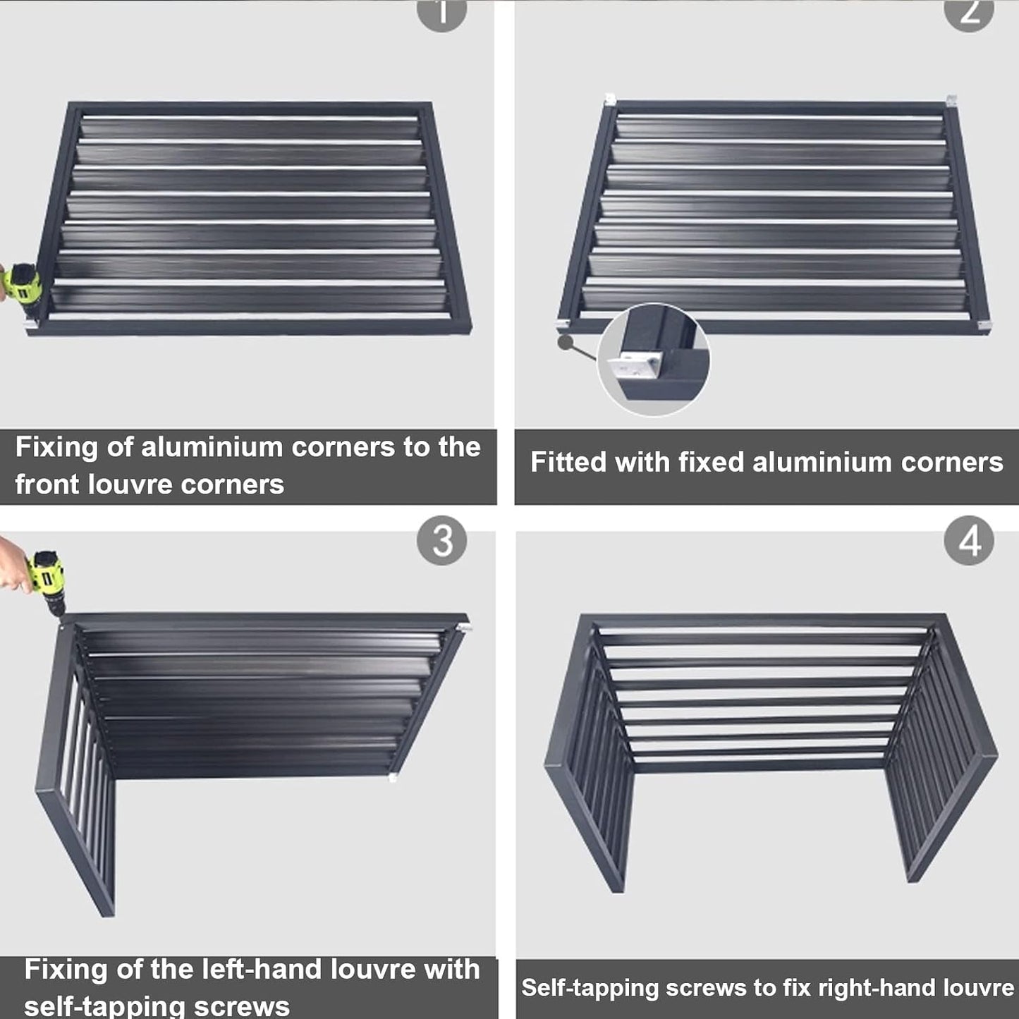 GENERIC Housse De Protection Pour Climatiseur Extérieur En Aluminium Pour Pompe à Chaleur - Protection Contre Les Intempéries Pour Climatiseurs Extérieurs