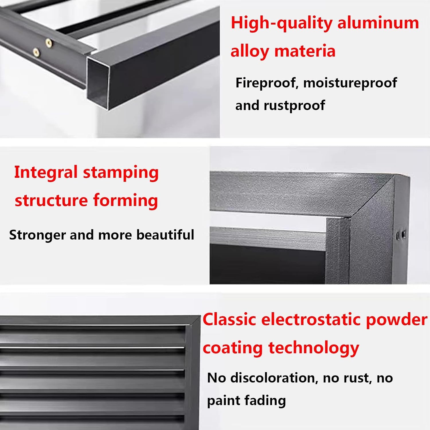  Housse Pour Climatiseur Extérieur – Clôture En Aluminium Robuste Avec étagère à Persiennes Pour Balcon, Jardin – Protection De L'intimité – Blanc (3 Côtés, 110 X 80 X 60 Cm)