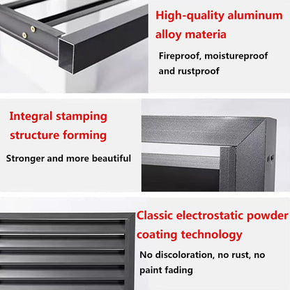  Housse Pour Climatiseur Extérieur – Clôture En Aluminium Robuste Avec étagère à Persiennes Pour Balcon, Jardin – Protection De L'intimité – Blanc (3 Côtés, 110 X 80 X 60 Cm)