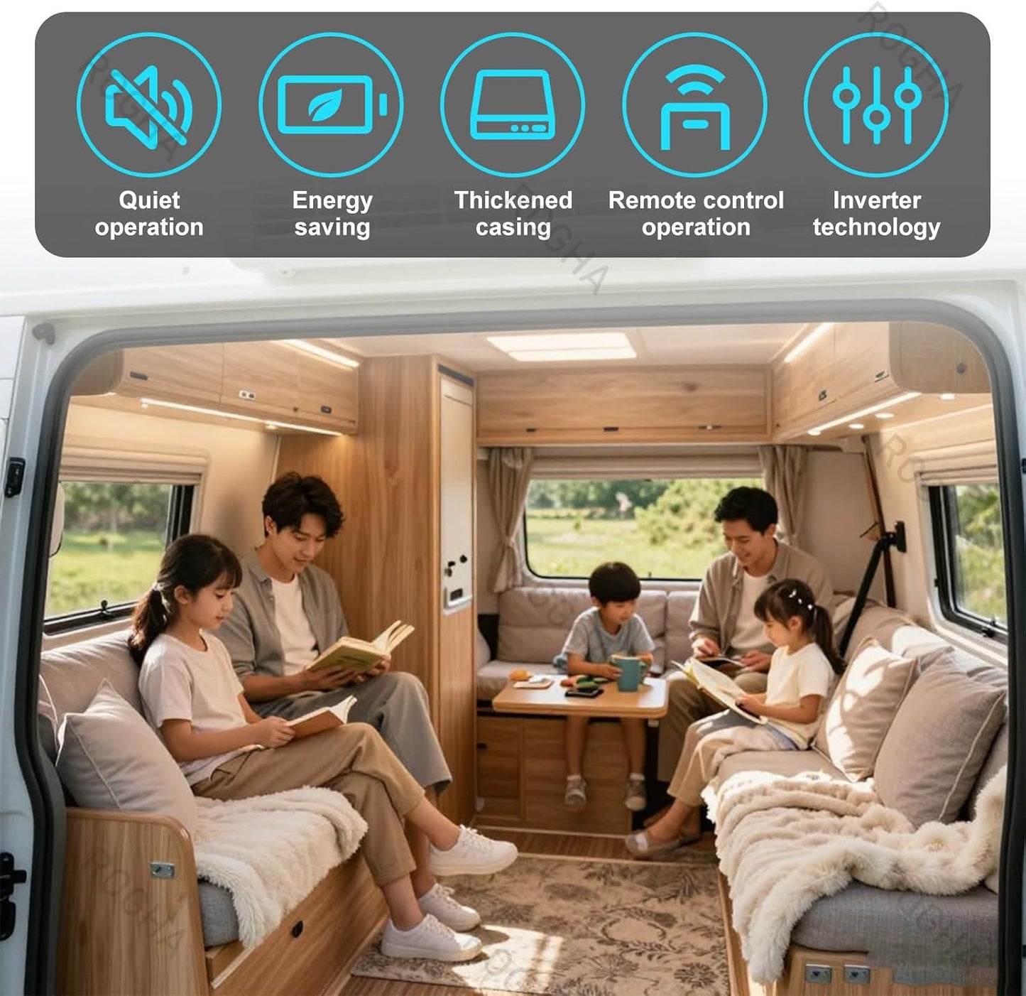 GENERIC Climatiseur électrique à Refroidissement Rapide Pour Camping-cars Et Camionnettes 12 V 9000 BTU