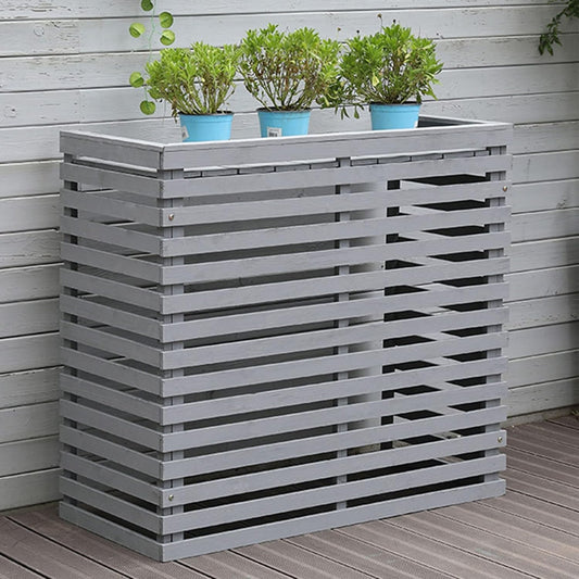  Housse De Protection Extérieure En Bois Pour Climatiseurs Et Pompes à Chaleur, Clôture élégante Pour Cacher Le Climatiseur Et Design Résistant Aux Intempéries