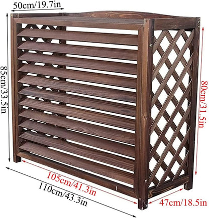  Clôture De Confidentialité Pour Climatiseur Extérieur, Protection Pour Pompes à Chaleur En Bois De Jardin, Support De Fleurs En Bois Massif Résistant Aux Intempéries, Ins
