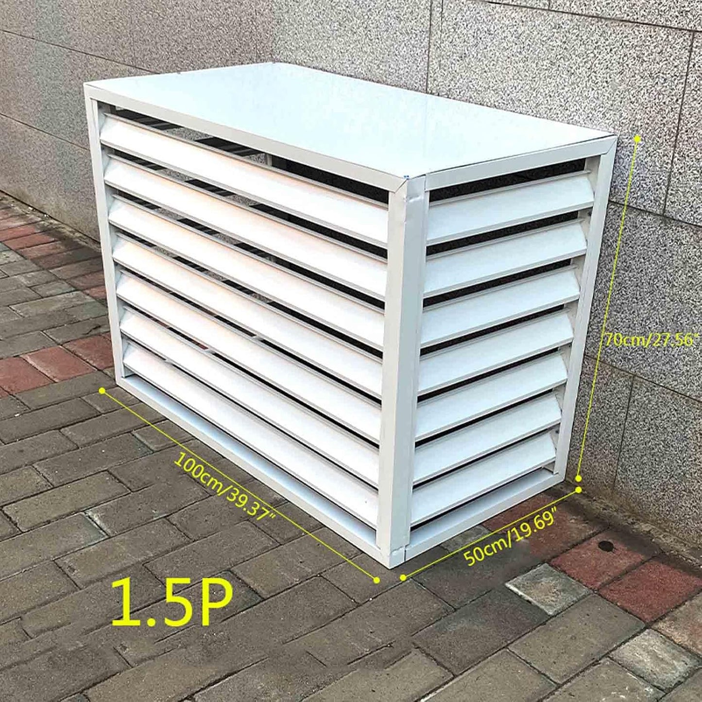 GENERIC Housse En Aluminium Résistant Aux Intempéries Pour Climatiseur - Protection Extérieure - Décoration - Réduction Du Bruit - Boîte De Pompe à Chaleur - Abri Pour Unité De Climatisation