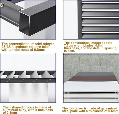 GENERIC Mini Housse En Aluminium Pour Climatiseur Et Pompe à Chaleur Pour Unité Extérieure, Protection Contre Les Intempéries, Protection Durable Pour Systèmes CVC