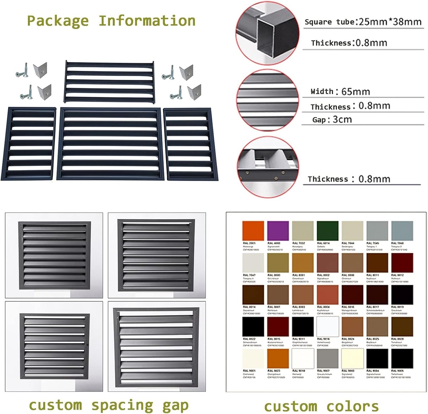 GENERIC Housse De Protection Décorative Pour Climatiseur Extérieur, Clôture D'intimité, Protection En Aluminium Toutes Saisons, Pour Unités Centrales De Climatisation, Boîtier Autonome Pour Poubelle Et Unité