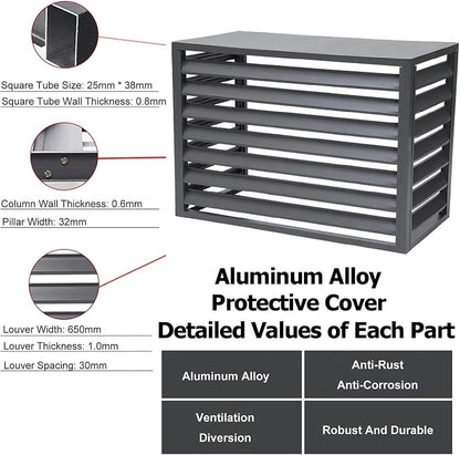  Housse De Protection Pour Climatiseur Extérieur En Aluminium - Protection Contre Les Intempéries Pour Climatisation Et Pompe à Chaleur - Idéale Pour Les Unités Extérieures (couleur)