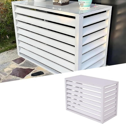GENERIC Housse En Aluminium à 4 Panneaux Pour Climatiseur D'extérieur Et Poubelle Blanc 110 X 60 X 80 Cm