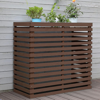  Housse En Bois Pour Climatiseur – Clôture De Protection Pour Pompe à Chaleur Extérieure élégante Pour Jardin Et Résistant Aux Intempéries, Parfaite Pour Dissimuler Le Climatiseur