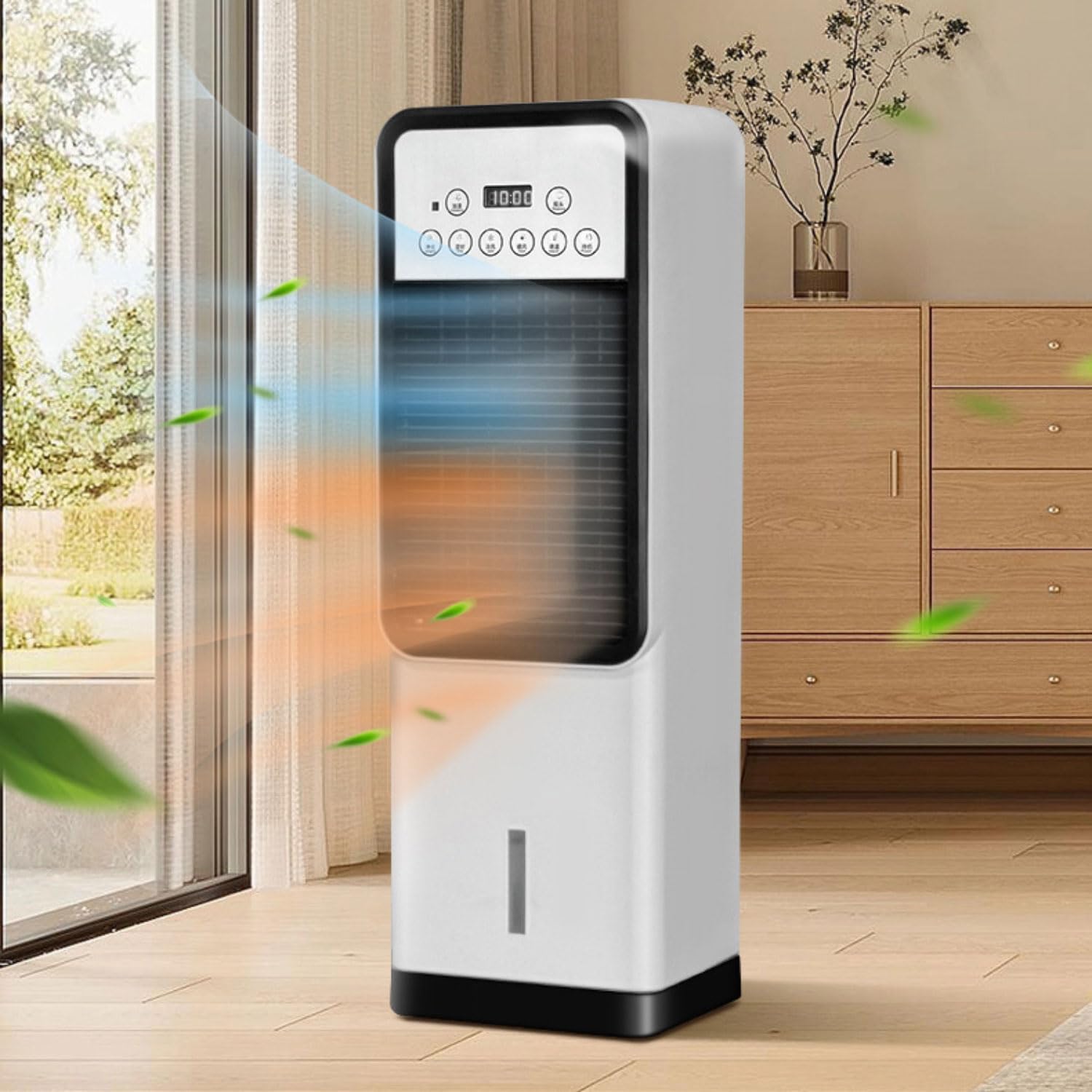 GENERIC Refroidisseur D'évaporation Portable Avec Télécommande Et Minuterie, 3 Vitesses, Pivot De 120°, Fonctionnement Silencieux Pour La Pièce Et Le Bureau, Refroidissement Immédiat Par évaporation