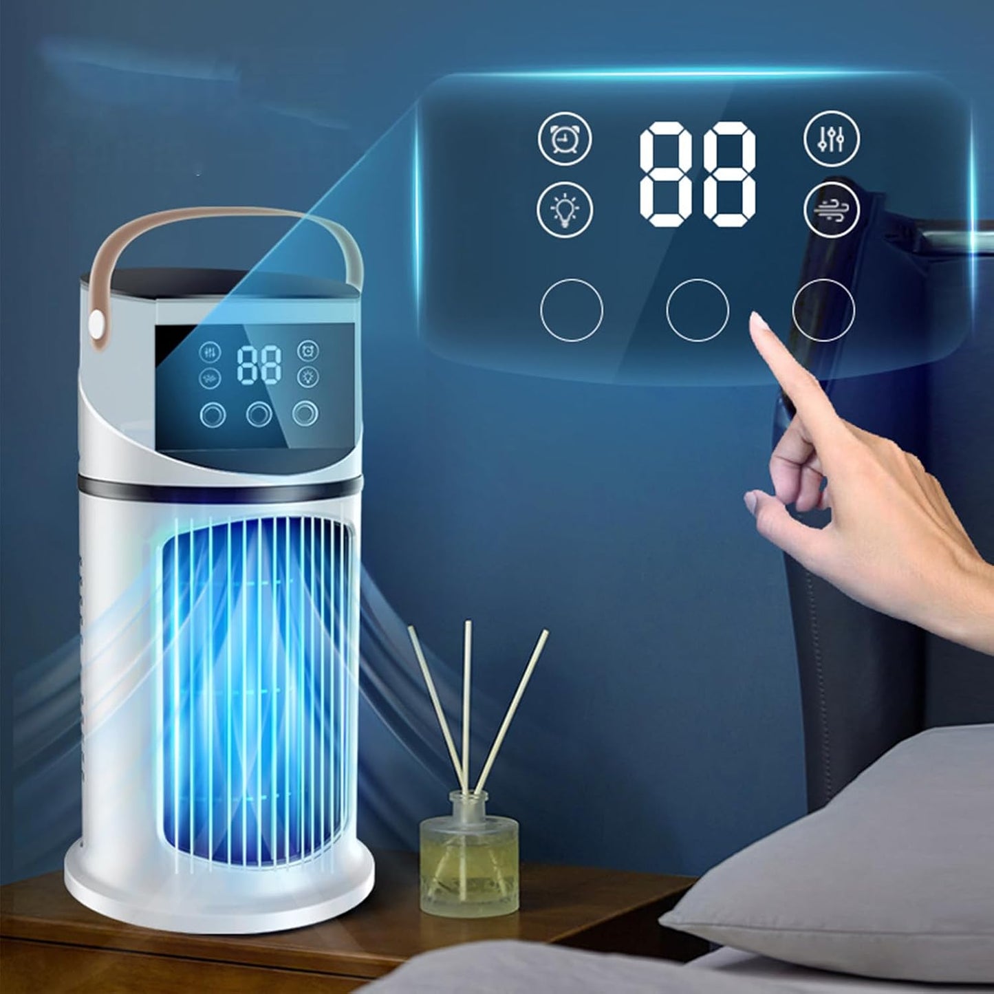 Genérico Climatiseur De Bureau | Ventilateur Climatiseur Pour Refroidir Les Pièces, Machine De Brumisation Réglable 9 Vitesses Avec Lumière LED Pour , Travailler, étudier Et Réunions