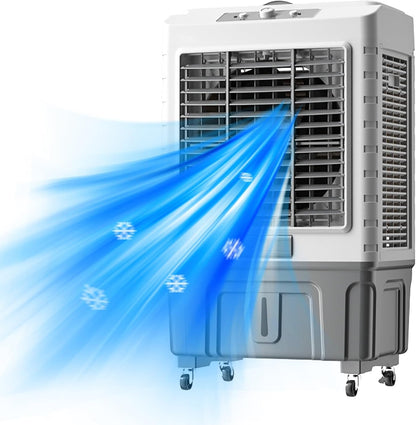 GENERIC Refroidisseur D'air évaporatif Portable, Ventilateur à 3 Vitesses Avec Oscillation à 120 °, Réservoir 55L Pour Les Bureaux à Domicile, Fonctionnement Silencieux, Mobilité Facile, Solution De Refroidis