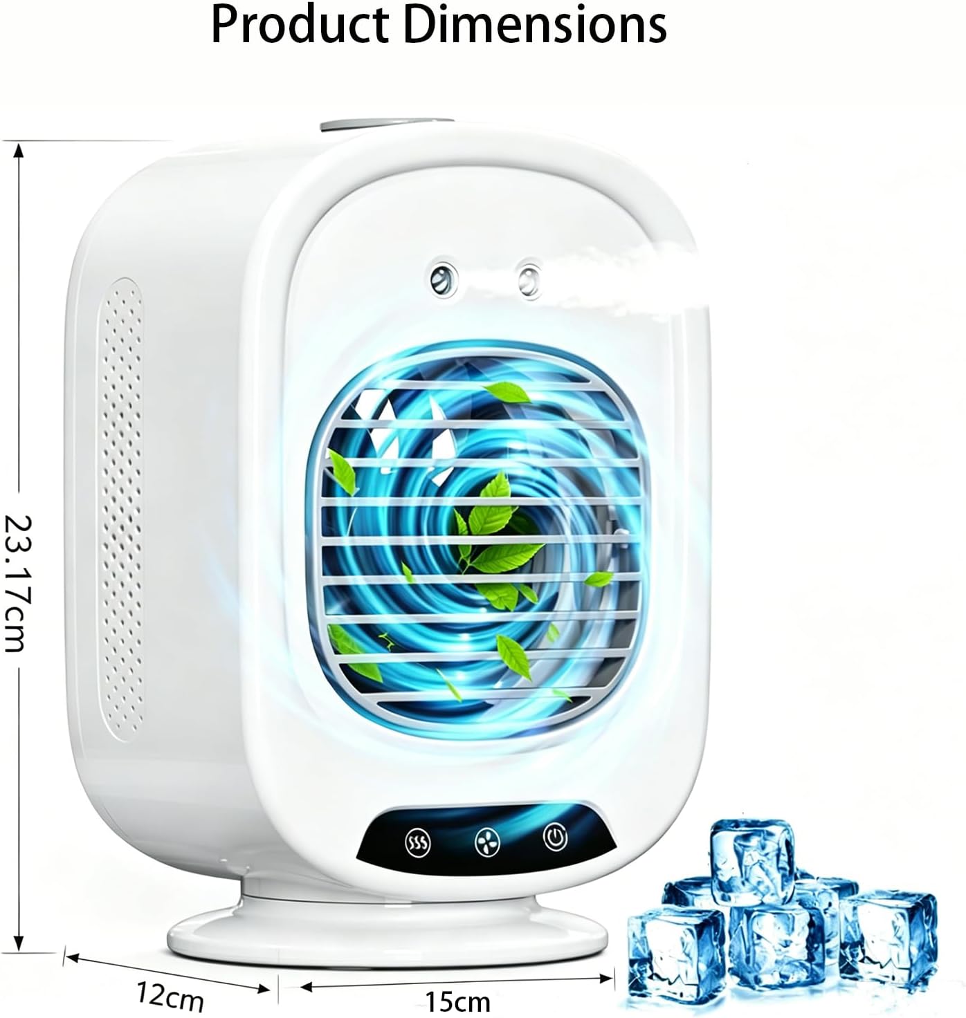  ZVD Climatiseur Mobile Portable,Mini Refroidisseur D'Air 4 En 1 (Blanc) | Silencieux,3 Vitesses,300ML,USB,Ventilateur Brumisateur,Mini Clim Pour Bureau,Chambre,Voiture,Camping