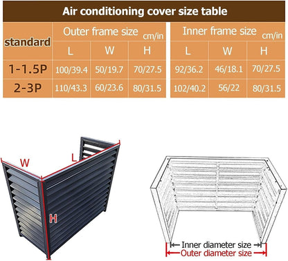 GENERIC Housse De Protection En Aluminium Pour Climatiseur – Clôture Décorative Pour Extérieur – Grille De Protection Pour Pompe à Chaleur – Pour Cour Et Terrasse