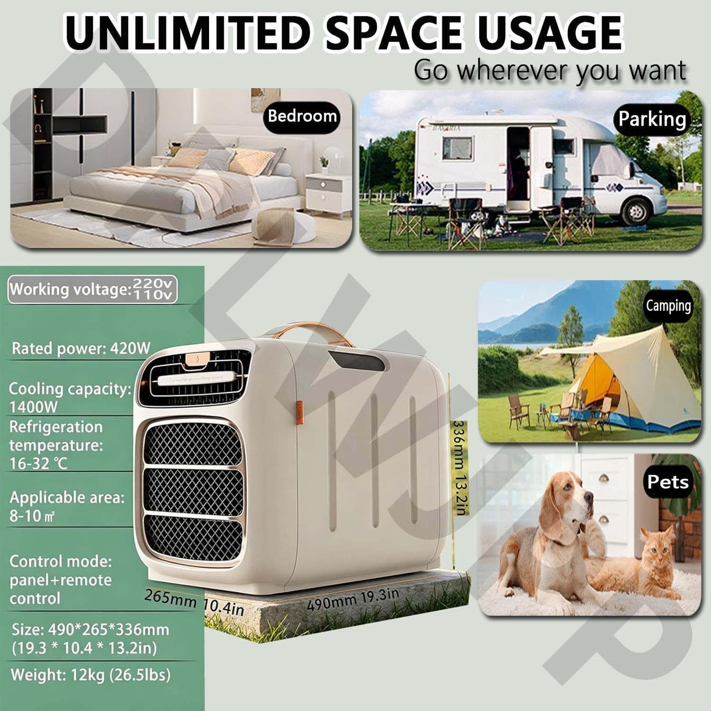  Climatiseurs Portables Mobiles Pour L'extérieur Unité Climatisation Pour Tente Glacière Extérieure Pour Camion Portable Pour Tente,Camping Car Caravane