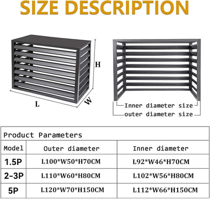 GENERIC Housse De Protection Pour Climatiseur Extérieur En Aluminium Avec Persiennes Blanc Convient Aux Unités De Source D'air 2-3 P Dimensions L 110 X L 60 X H 80 Cm Résistant Aux Intempéries.