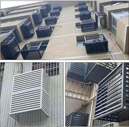GENERIC Housse De Protection Pour Climatiseur Extérieur, Housse De Pompe à Chaleur En Aluminium Résistant Aux Intempéries, écran De Protection De L'intimité, Réduction Du Bruit, Protection Extérieure