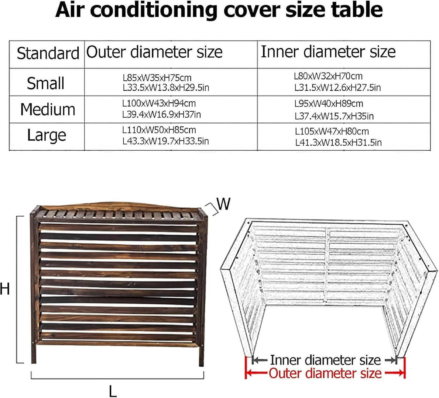 Support De Plantes En Bois Pour Climatiseur - Cache-radiateur Décoratif - Résistant Aux Intempéries - Protection De L'unité De Climatisation