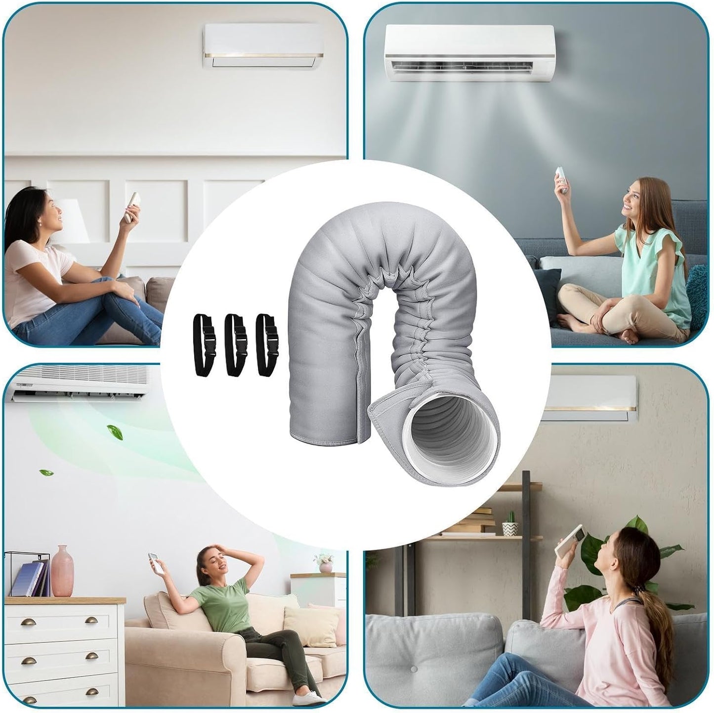  Gaine Isolante Pour Tuyau De Climatiseur – Protection Portable Manchon D'isolation, Compatible 5 Et 5,9 Pouces. Réduit La Condensation Et Améliore L'efficacité Énergétique – Pour Climatisation Mobile