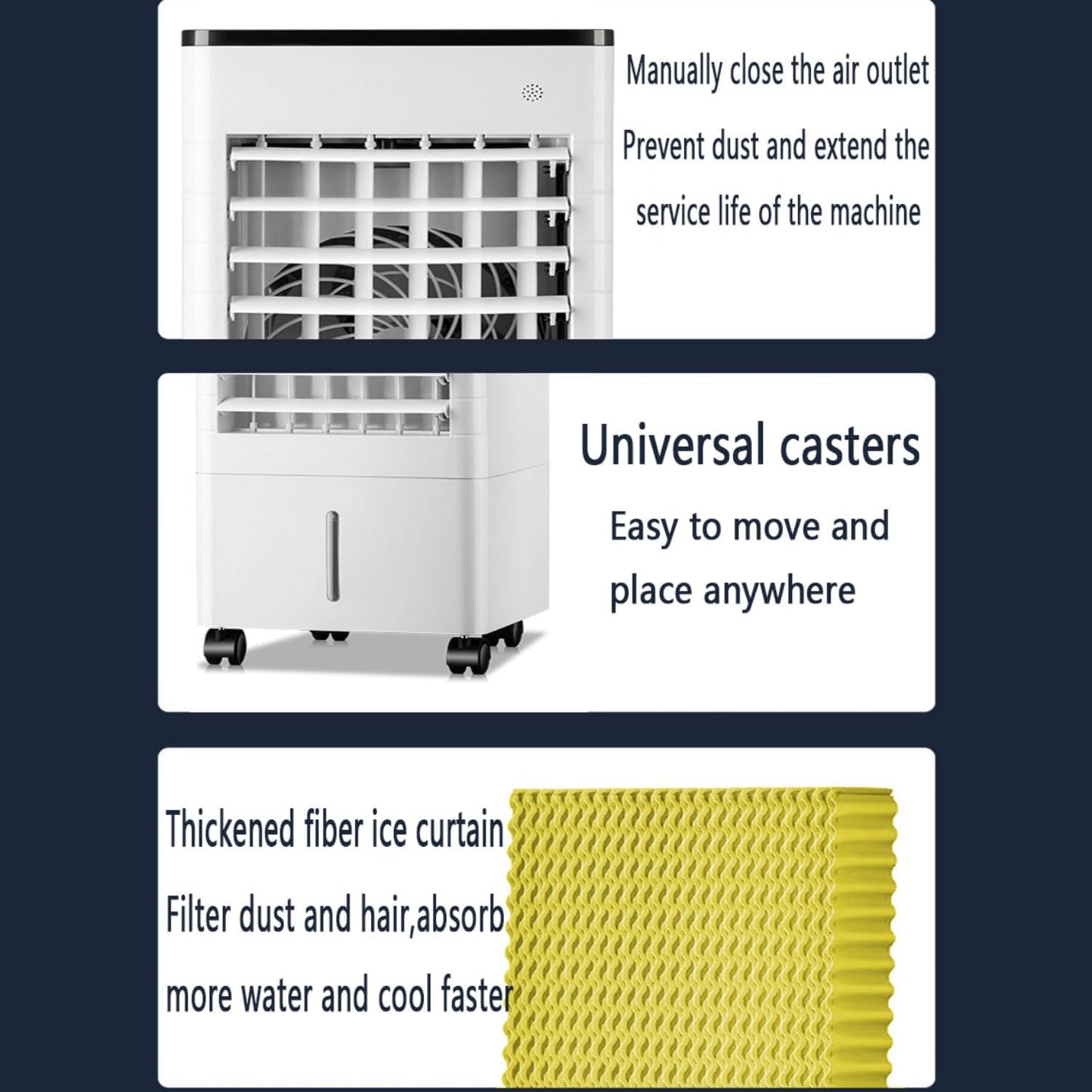 GENERIC Refroidisseur évaporatif Portable Avec Réservoir 9L, Télécommande Et 3 Vitesses.Ventilateur énergétique Efficace Avec Horlogerie 15H Et Oscillation De 90° Pour Chambre à Coucher Et Bureau.