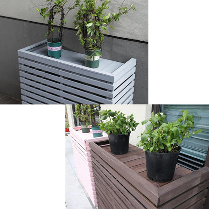  Housses Décoratives Pour Climatiseur Pour Clôture Extérieure – Housse élégante Pour Unité De Climatisation Avec Support De Plante En Bois Et Couvercle Supérieur Pour Une Protection Améliorée Et Un
