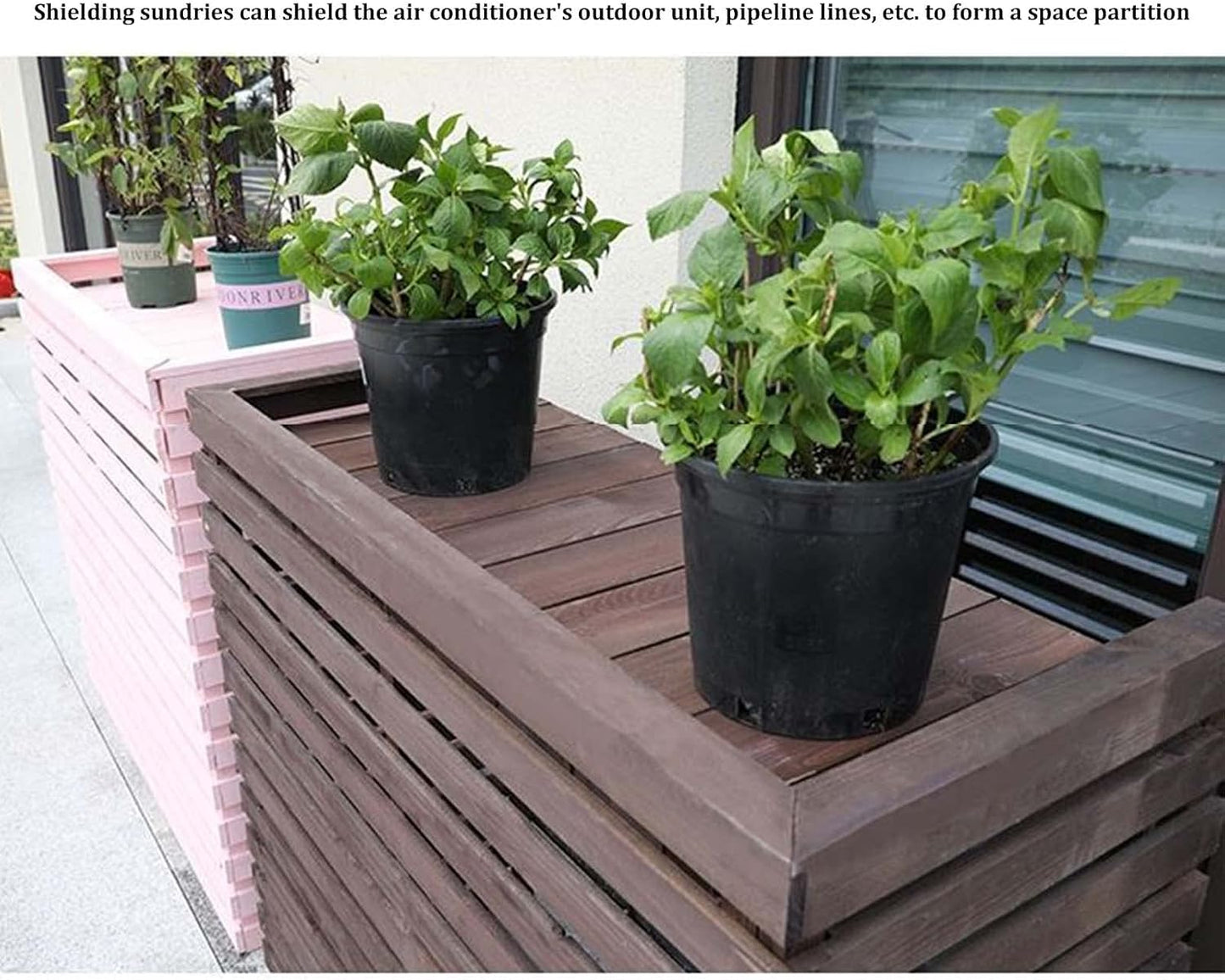 GENERIC Housse De Protection Pour Climatiseur Extérieur Résistant Aux Intempéries – Écran Central élégant Pour Dissimuler Les Unités Extérieures – Volets De Fenêtre