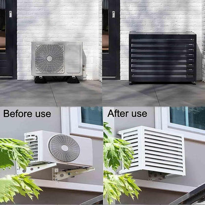 GENERIC Housse De Protection Pour Climatiseur Extérieur, Housse De Pompe à Chaleur En Aluminium Résistant Aux Intempéries, écran De Protection De L'intimité, Réduction Du Bruit, Protection Extérieure