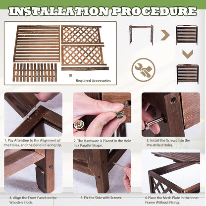 GENERIC Support De Séparation En Bois Pour Climatiseur Extérieur (96 X 40 X 89 Cm) – Housse élégante Résistante Aux Intempéries Pour Améliorer L'esthétique Et La Protection De La Maison.