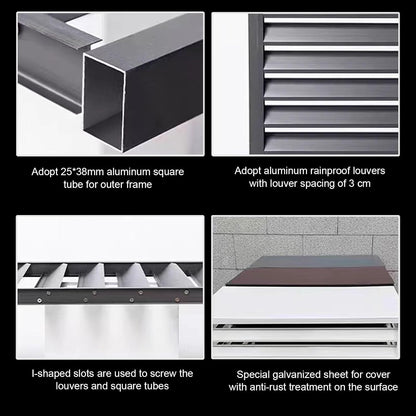 GENERIC Housse En Aluminium Pour Climatiseur Avec Bouclier De Pompe à Chaleur - Protection Extérieure - Résistante Aux Intempéries - Marron - 110 X 60 X 80 Cm - Durable Et Résistante Aux UV