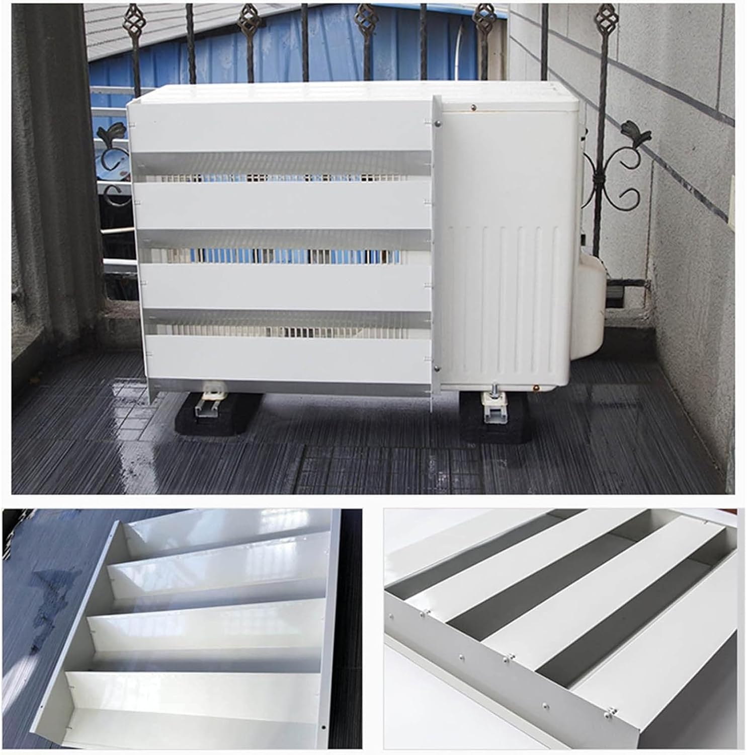  Unité De Climatisation Extérieure 65 X 65 Cm Barrière Coupe-vent Pour Protection Du Compresseur, écran De Clôture Pour Climatiseur, Condensateur