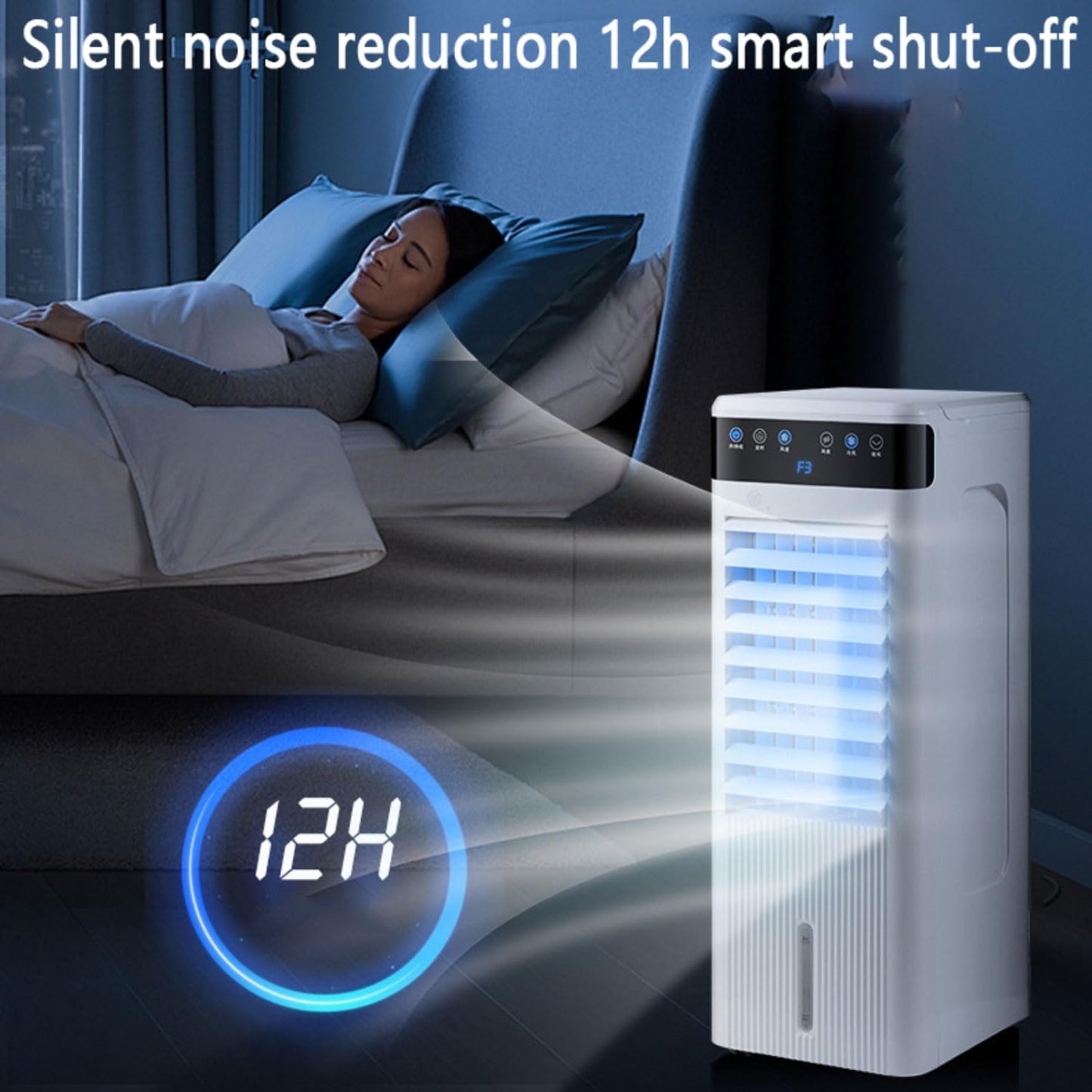 GENERIC Réservoir D'air évaporatif Portable 5L, 3 Modes Et Minuterie 12h, Télécommande, Fonctionnement Silencieux Pour La Chambre à Coucher, Bureau Et Camping, Aucun Tuyau Nécessaire