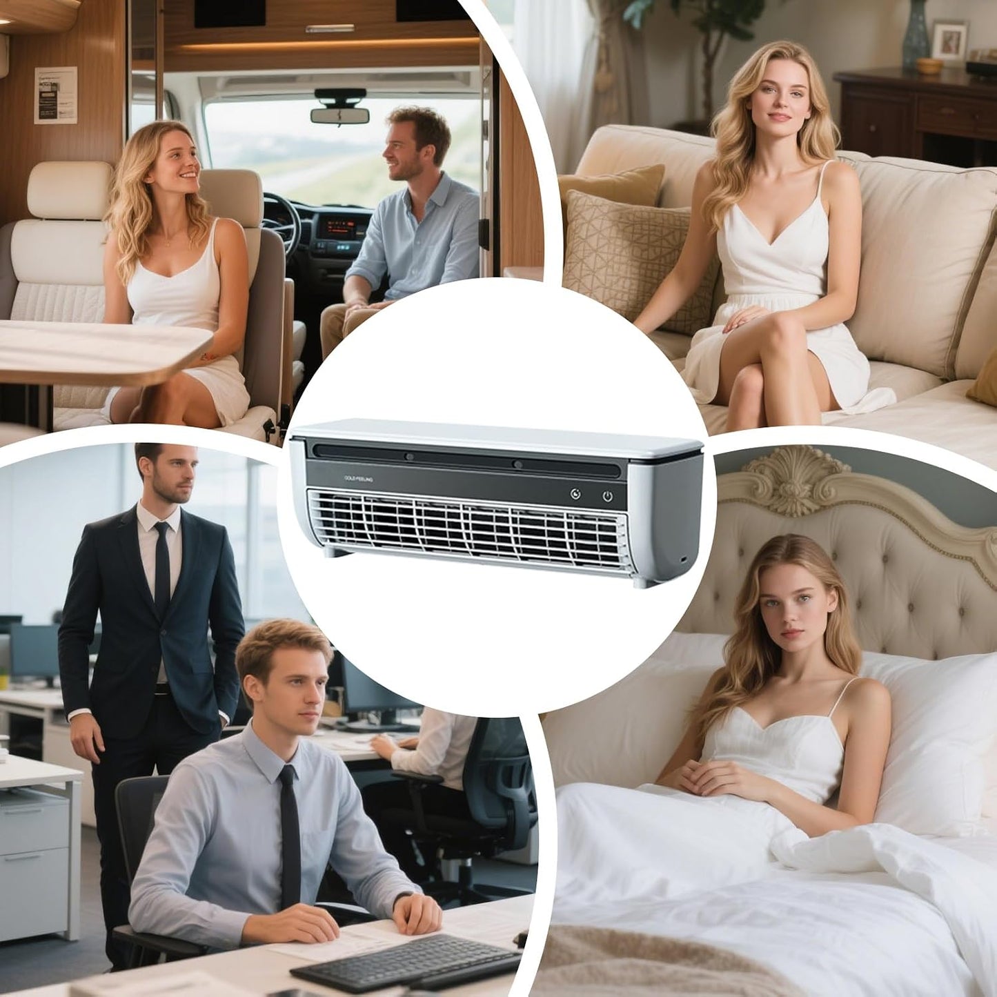  Ventilateur De Climatisation, Ventilateur De Refroidissement D'air Pour Chambre à Coucher, Ventilateur à Trois Vitesses Avec Charge Sans Fil, Refroidisseur D'espace, Vitesse Réglable, Pour Cuisine