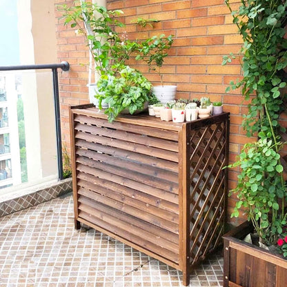 Housse De Climatiseur En Bois Pour Extérieur, Volets Décoratifs Et Grilles De Protection, Support De Fleur Pour Unité AC, Clôture Résistante Aux Intempéries (taille : 105 X 47 X 100 Cm)