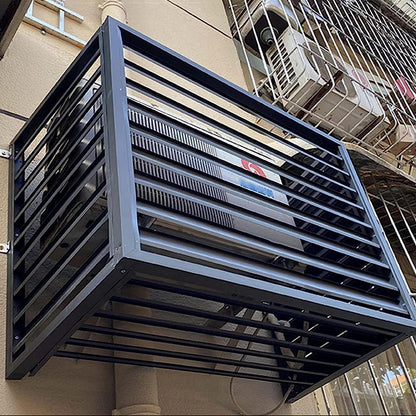 GENERIC Étagère à Fleurs En Bois Massif Pour Climatiseur En Aluminium Robuste Avec écran D'intimité, Anti-vol, Facile à Installer, Blanc, Taille 1,5P, Housse De Climatiseur D'extérieur De Qualité Supérieure
