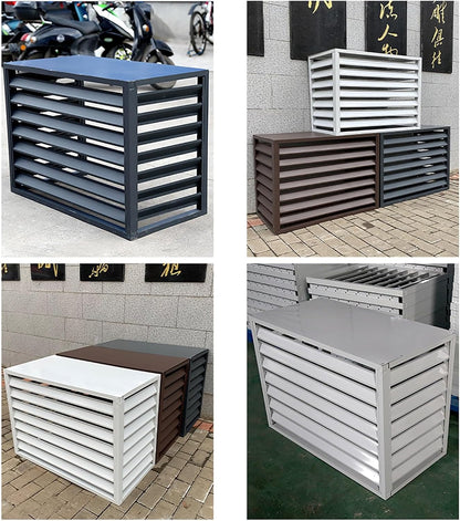  Housse De Protection En Aluminium Pour Climatiseur Extérieur - Pour Pompes à Chaleur 1,5P/2 ~ 3P/5P - Résistante Aux Intempéries - Protection En Feuille Pour Unités Extérieures (blanc, 110 X 60 X 80