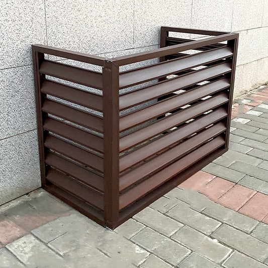 GENERIC Housse En Aluminium Robuste Pour Climatiseur Et Pompe à Chaleur Pour Clôture De Jardin, Poubelle, équipement De Piscine, Design Antivol Décoratif (marron)