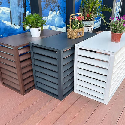  Clôture De Climatiseur Extérieur, Couvercle De Tuyau Divisé, Couvercle Antivol Robuste En Aluminium Pour Unité AC, Dissimuler Le Mini Condensateur Divisé, Parfait Pour Cacher Les Climatiseurs