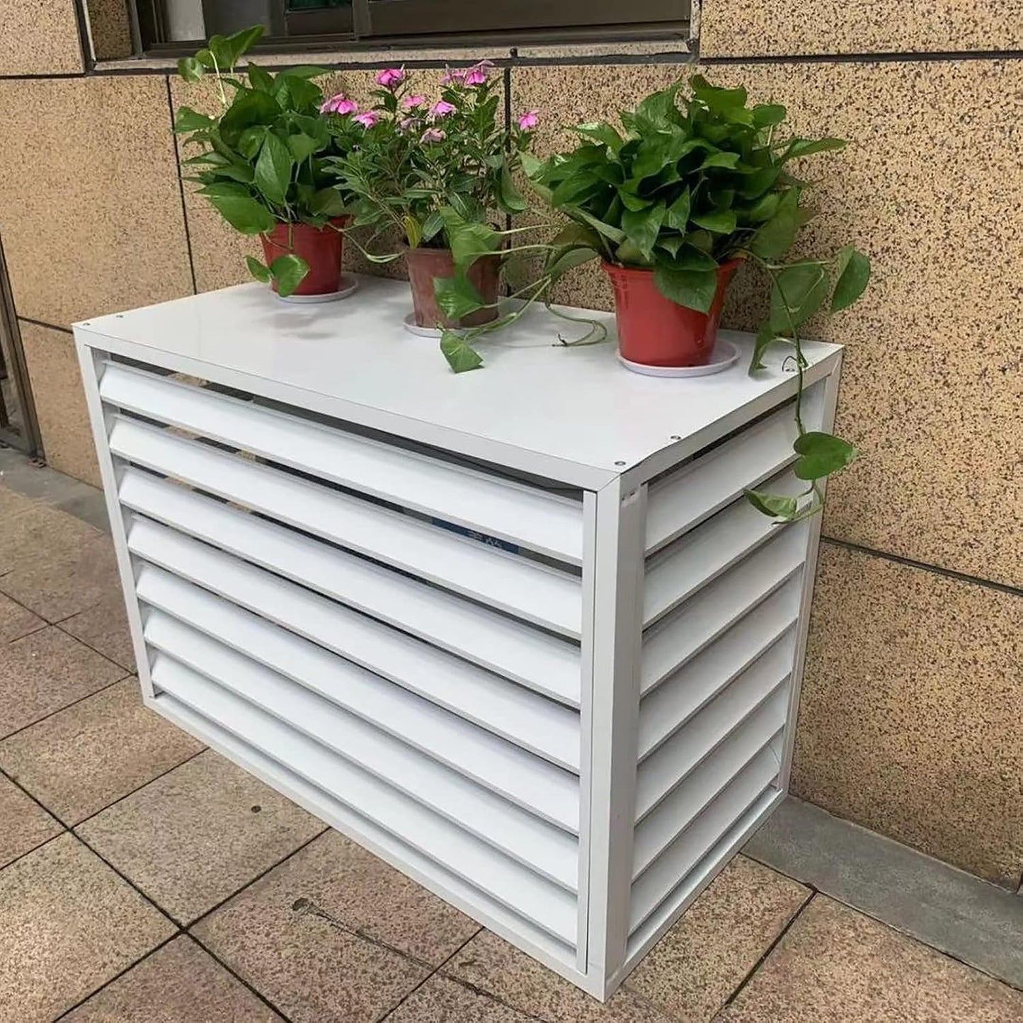  Écran De Clôture Pour Climatiseur, Housses Pour Climatiseur Extérieur, Cache-climatiseur, étagère De Rangement Pour Présentoir De Plantes D'extérieur, Housse De Protection Pour Condenseur Ex