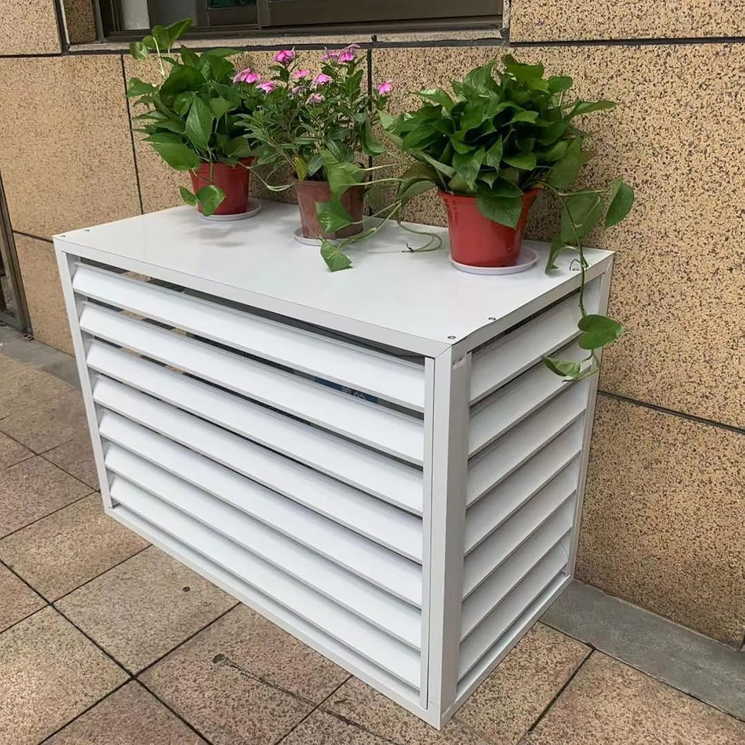  Écran De Clôture Pour Climatiseur, Housses Pour Climatiseur Extérieur, Cache-climatiseur, étagère De Rangement Pour Présentoir De Plantes D'extérieur, Housse De Protection Pour Condenseur Ex