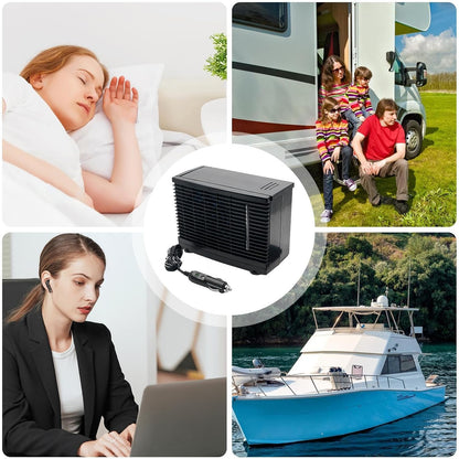  Weiting Climatiseur De Voiture Portable - Rafraîchisseur D'Air Portatif Pour Voiture | Appareil De Refroidissement 12V Avec Montage Adhésif Pour Camping-car, Camping, Camion, Voyage, Tente, Road Trip