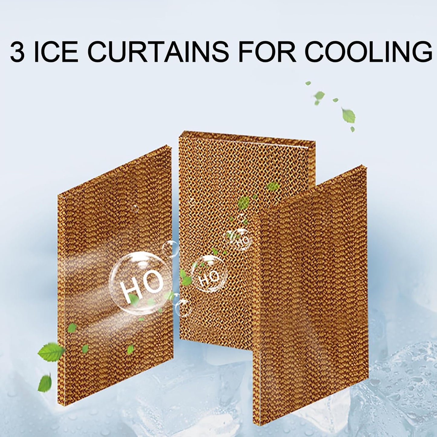  Climatiseur Mobile, Volume D'air 12000, Puissance éolienne Réglable à 3 Vitesses, Grand Réservoir D'eau 70L, Alimentation En Air Oscillant Grand Angle, Avec Affichage Niveau D'eau Et Roulette Mobile