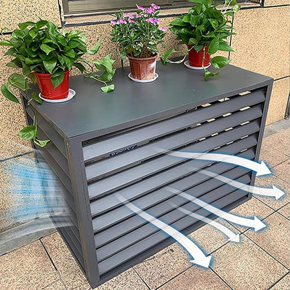  Housse De Protection En Aluminium Pour Climatiseur Extérieur - Pour Pompes à Chaleur 1,5P/2 ~ 3P/5P - Résistante Aux Intempéries - Protection En Feuille Pour Unités Extérieures (blanc, 110 X 60 X 80