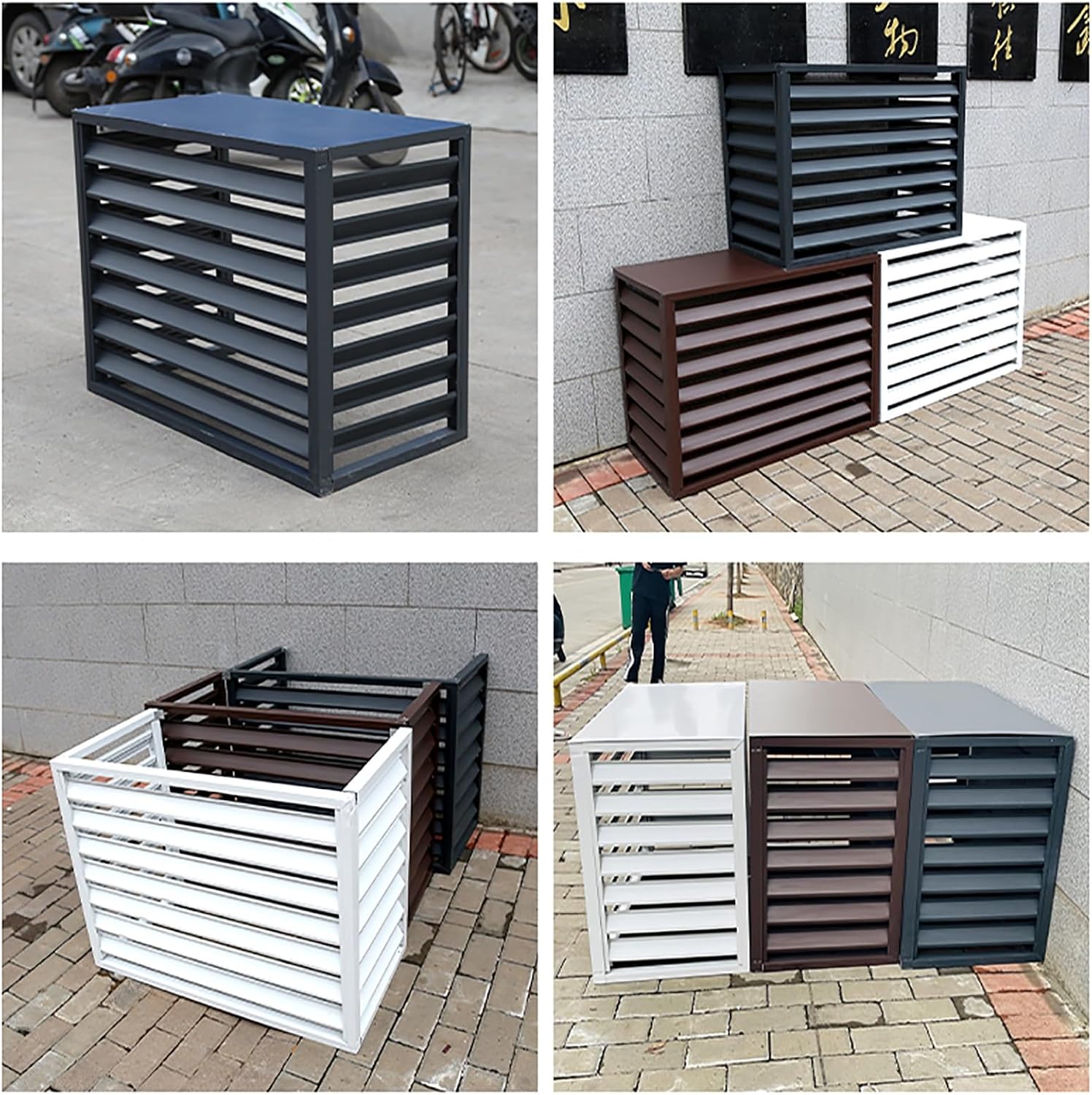 GENERIC Écran De Protection Pour Climatiseur En Aluminium - Clôture D'intimité élégante Pour Climatiseur - Protection Pour Pompe à Chaleur - Solution De Rangement Extérieure