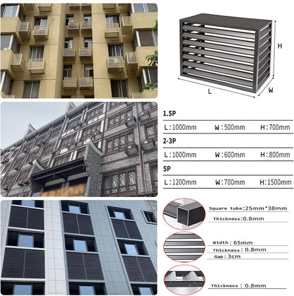  Housse De Protection Pour Climatiseur Extérieur En Aluminium Résistant Aux Intempéries - Clôture Décorative Autoportante Pour Unités AC Et Poubelles - Protection Contre Les Intempéries