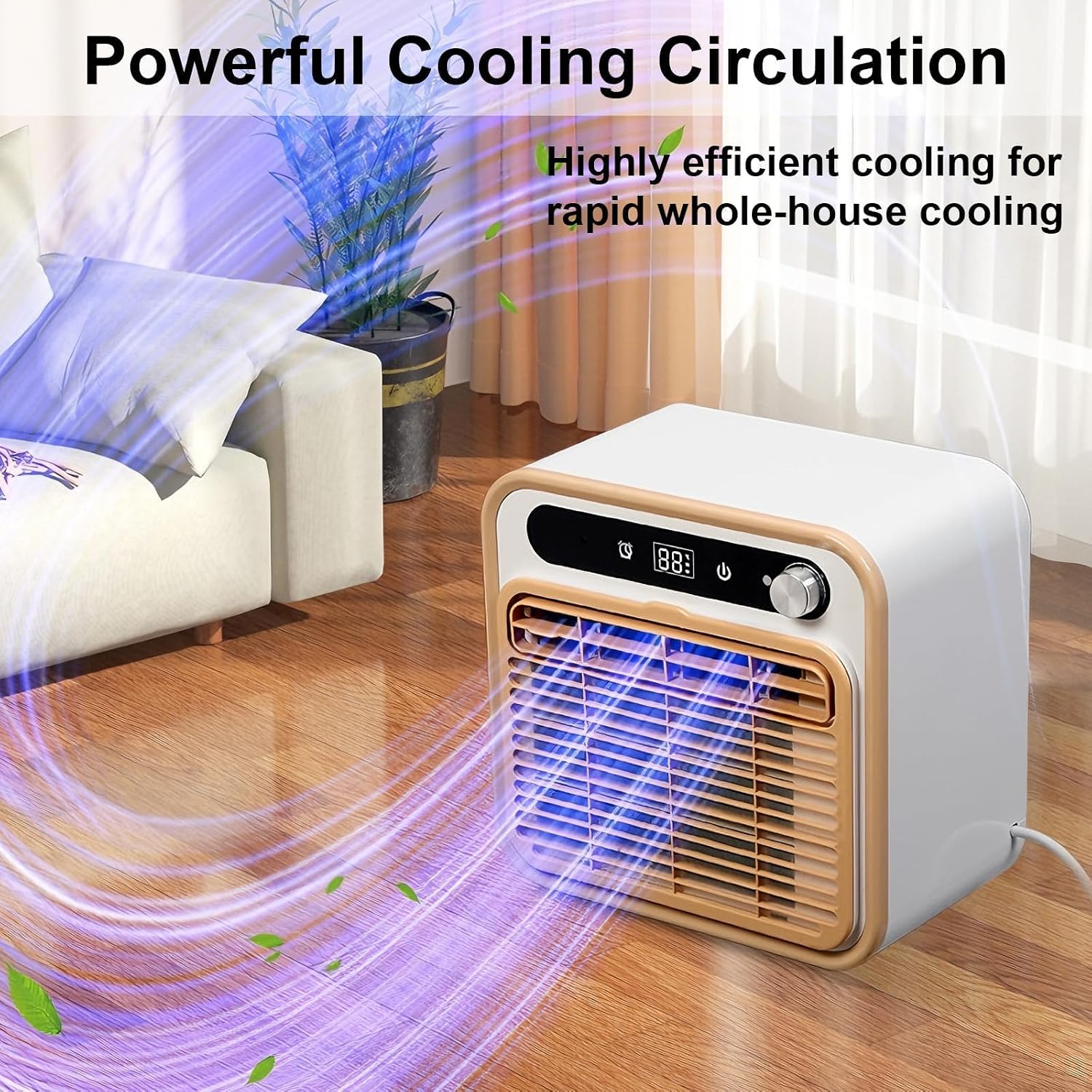 GENERIC Climatiseur Split Portable, Unité De Climatisation 5000 BTU Avec Wi-Fi Et Télécommande - Refroidissement Silencieux 40dB, Débit D’Air 130m³/h, Minuterie 12H Pour Camping-Car, Caravane, Campin 2m-Pipe
