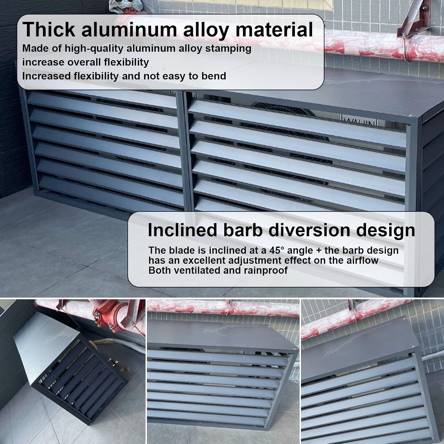 GENERIC Housse Robuste Antivol En Aluminium Pour Unité De Climatisation Extérieure - Réduction Du Bruit, Protection Du Climatiseur Mini Split Et Résistante Aux Intempéries, Idéale Pour Une Utilisation En