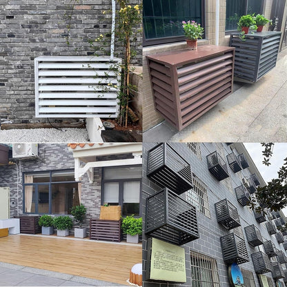 GENERIC Housse De Climatiseur En Aluminium Et écran De Clôture D'intimité | Grille De Condensateur Extérieur | Boîtier De Protection Pour Pompe à Chaleur Et Climatisation | Poubelle élégante